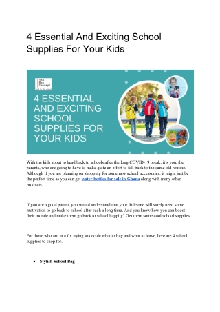 4 Essential And Exciting School Supplies For Your Kids