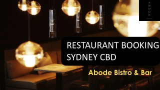 Restaurant Booking Sydney CBD