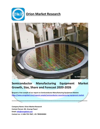 Semiconductor Manufacturing Equipment Market Research and Forecast 2020-2026