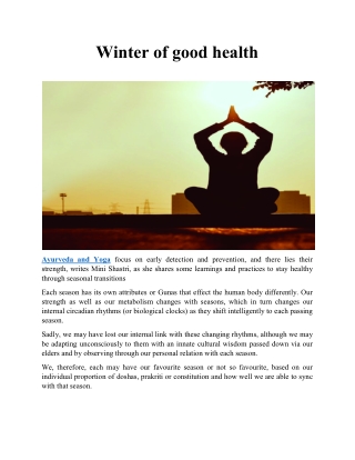 Winter of good health