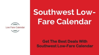 Southwest Low-Fare Calendar