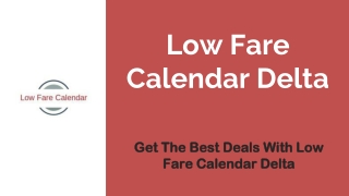 Low Fare Calendar Delta