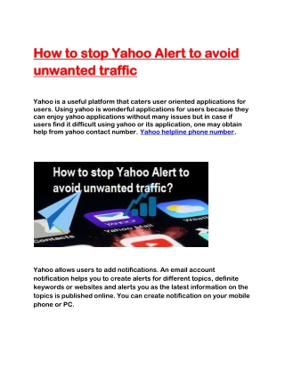 How to stop Yahoo Alert to avoid unwanted traffic