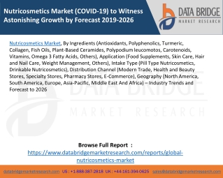 Nutricosmetics Market (COVID-19) to Witness Astonishing Growth by Forecast 2019-2026