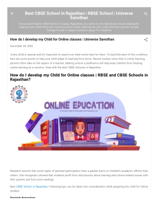How do I develop my Child for Online classes | UPS