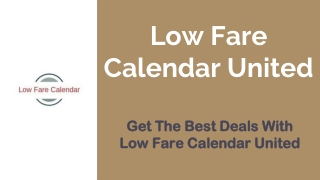 Low Fare Calendar United