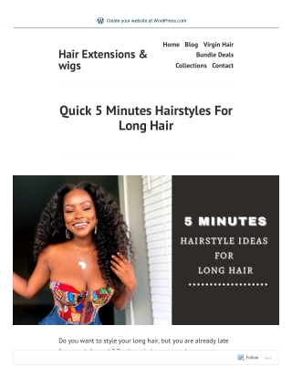Quick 5 Minutes Hairstyles For Long Hair