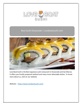 Best Sushi Oceanside | Loveboatsushi.com