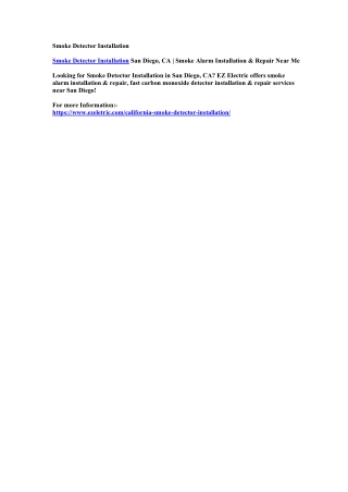 Smoke Detector Installation San Diego, CA | Smoke Alarm Installation & Repair Near Me