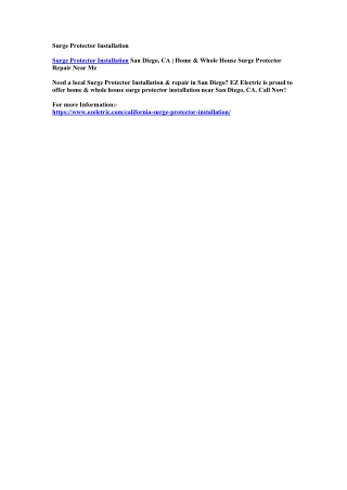 Surge Protector Installation San Diego, CA | Home & Whole House Surge Protector Repair Near Me