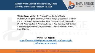 Winter Wear Market Growing at a CAGR of 5.45% by 2026; Check Latest Strategic Moves of Emerging Players Like Marmot Moun