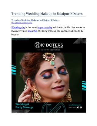 Trending Wedding Makeup in Udaipur KDoters