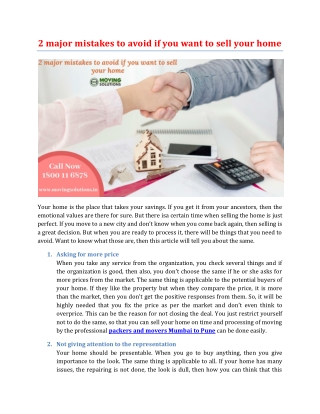 2 major mistakes to avoid if you want to sell your home