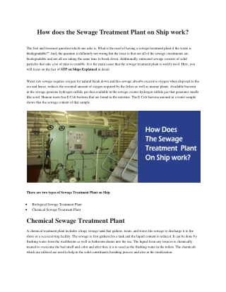 How does the Sewage Treatment Plant on Ship work?