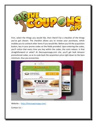 Promo Codes |( Thecouponsapp.com )