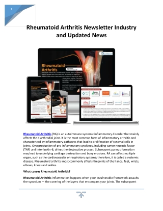 Rheumatoid Arthritis Newsletter Industry and Updated News