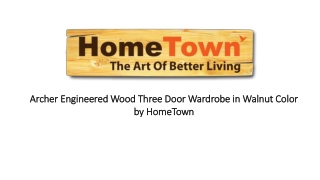 Archer Engineered Wood Three Door Wardrobe in Walnut Color by HomeTown