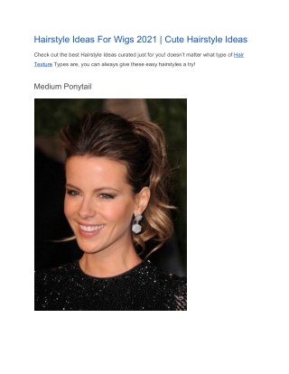 Hairstyle Ideas For Wigs 2021 | Cute Hairstyle Ideas