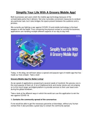 Simplify Your Life With A Grocery Mobile App!