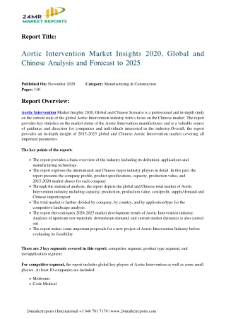 Aortic Intervention Market Insights 2020