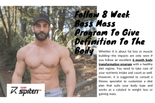 6 Months Body Transformation Program By Ryan Spiteri