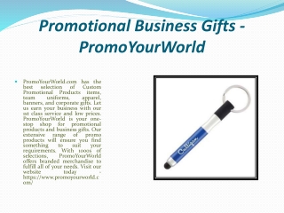 Promotional Business Gifts - PromoYourWorld