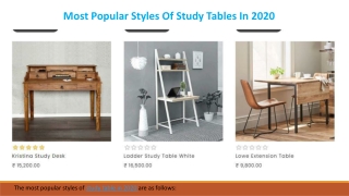 Most Popular Styles of Study Tables In 2020