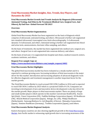Fetal Macrosomia Market Insights, Size, Trends, Key Players, and Dynamics By 2023