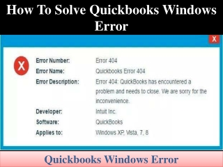 How To Solve Quickbooks Windows Error