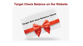 Target Check Balance on the Website