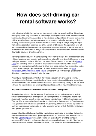 How do self-driving car rental software work?
