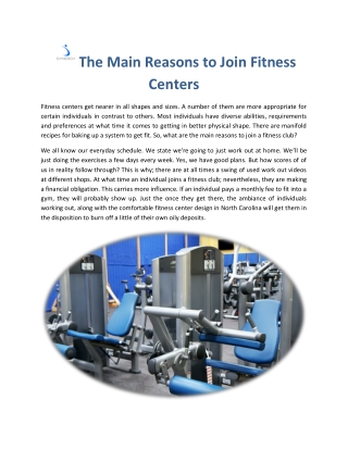The Main Reasons to Join Fitness Centers
