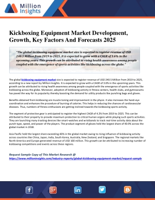 Kickboxing Equipment Market Development, Growth, Key Factors And Forecasts 2025