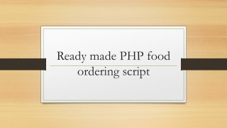 Ready made PHP food ordering script