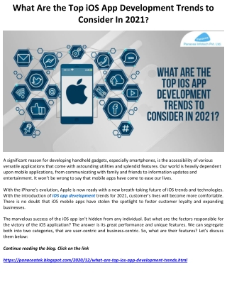 What Are the Top iOS App Development Trends to Consider In 2021?