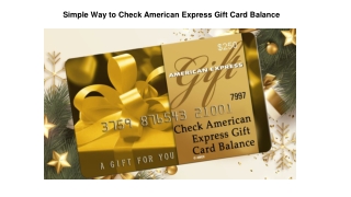 Simple Way to Check American Express Gift Card Balance