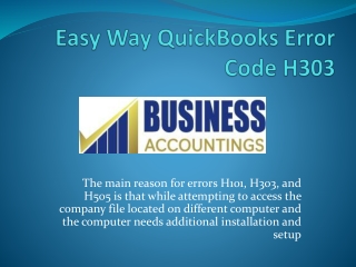 How to Resolve QuickBooks Error H303