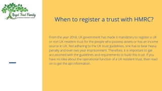 When to register a trust with HMRC?