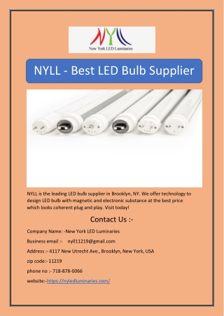 NYLL - Best LED Bulb Supplier