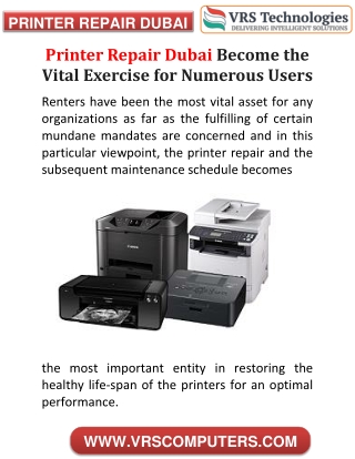 Printer Repair Dubai Vital Exercise For Numerous Users