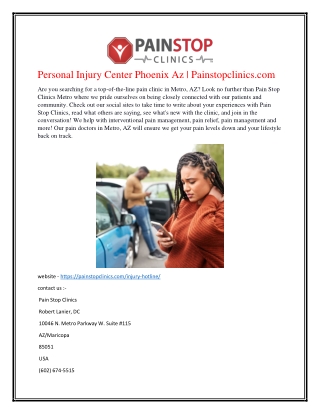 Personal Injury Center Phoenix Az | Painstopclinics.com