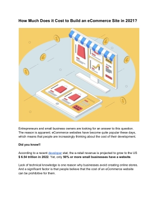 How much does it cost to build an e commerce site in 2021