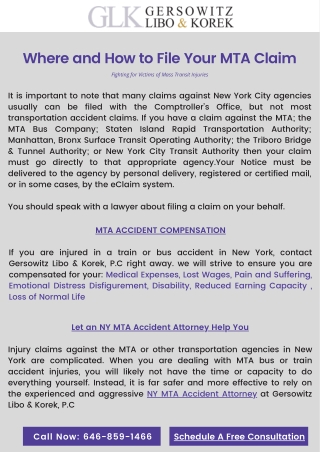 Where and How to File Your MTA Claim