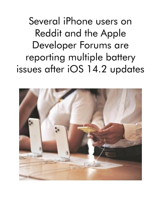 Several iPhone Users on Reddit and the Apple Developer Forums Are Reporting Multiple Battery Issues After IOS 14.2 Updat