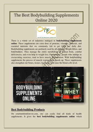 The Best Bodybuilding Supplements Online 2020