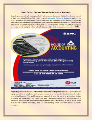 Study Career- Oriented Accounting Courses In Singapore