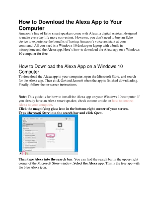 How to Download the Alexa App to Your Computer