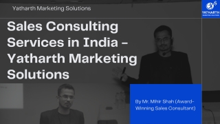 Sales Consulting Services in India - Yatharth Marketing Solutions