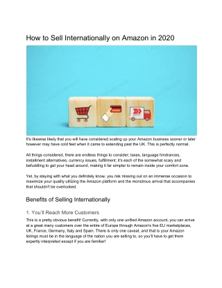 How to Sell Internationally on Amazon in 2020