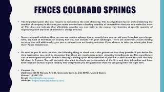 Fences Colorado Springs